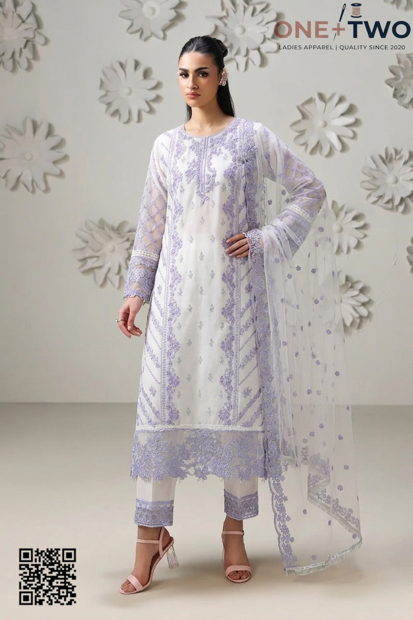 White Embroidered